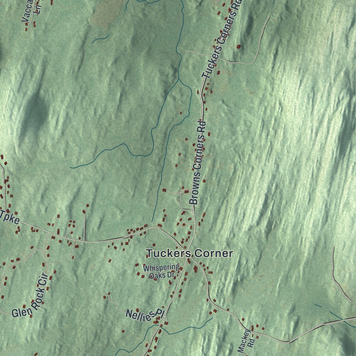 Second close-up of the map of Plattekill, New York print showing more streets and buildings