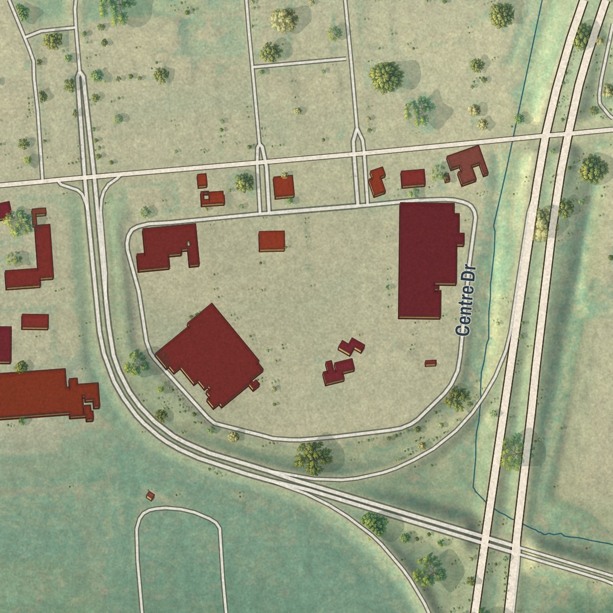 Second close-up of the map of Plattsburgh West, New York print showing more streets and buildings