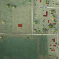 Second close-up of the map of Plaza, North Dakota print showing more streets and buildings