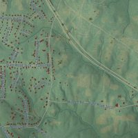 Second close-up of the map of Pleasant Garden, North Carolina print showing more streets and buildings