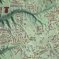 Second close-up of the map of Pleasant Grove, Alabama print showing more streets and buildings