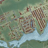 Second close-up of the map of Pleasant Grove, Florida print showing more streets and buildings