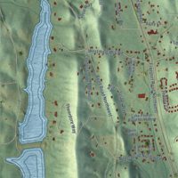 Second close-up of the map of Pleasant Grove, Georgia print showing more streets and buildings