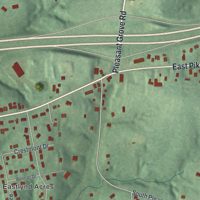 Second close-up of the map of Pleasant Grove, Ohio print showing more streets and buildings