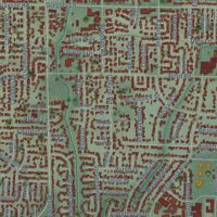 Second close-up of the map of Pleasant Hill, California print showing more streets and buildings