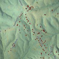 Second close-up of the map of Pleasant Hill, North Carolina print showing more streets and buildings
