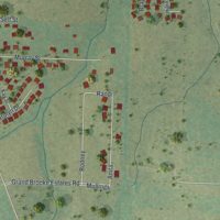 Second close-up of the map of Pleasant Hope, Missouri print showing more streets and buildings