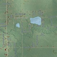 Second close-up of the map of Pleasant Plains, Michigan print showing more streets and buildings