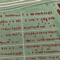 Second close-up of the map of Pleasant Ridge, Michigan print showing more streets and buildings