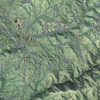 Second close-up of the map of Pleasant Valley, California print showing more streets and buildings