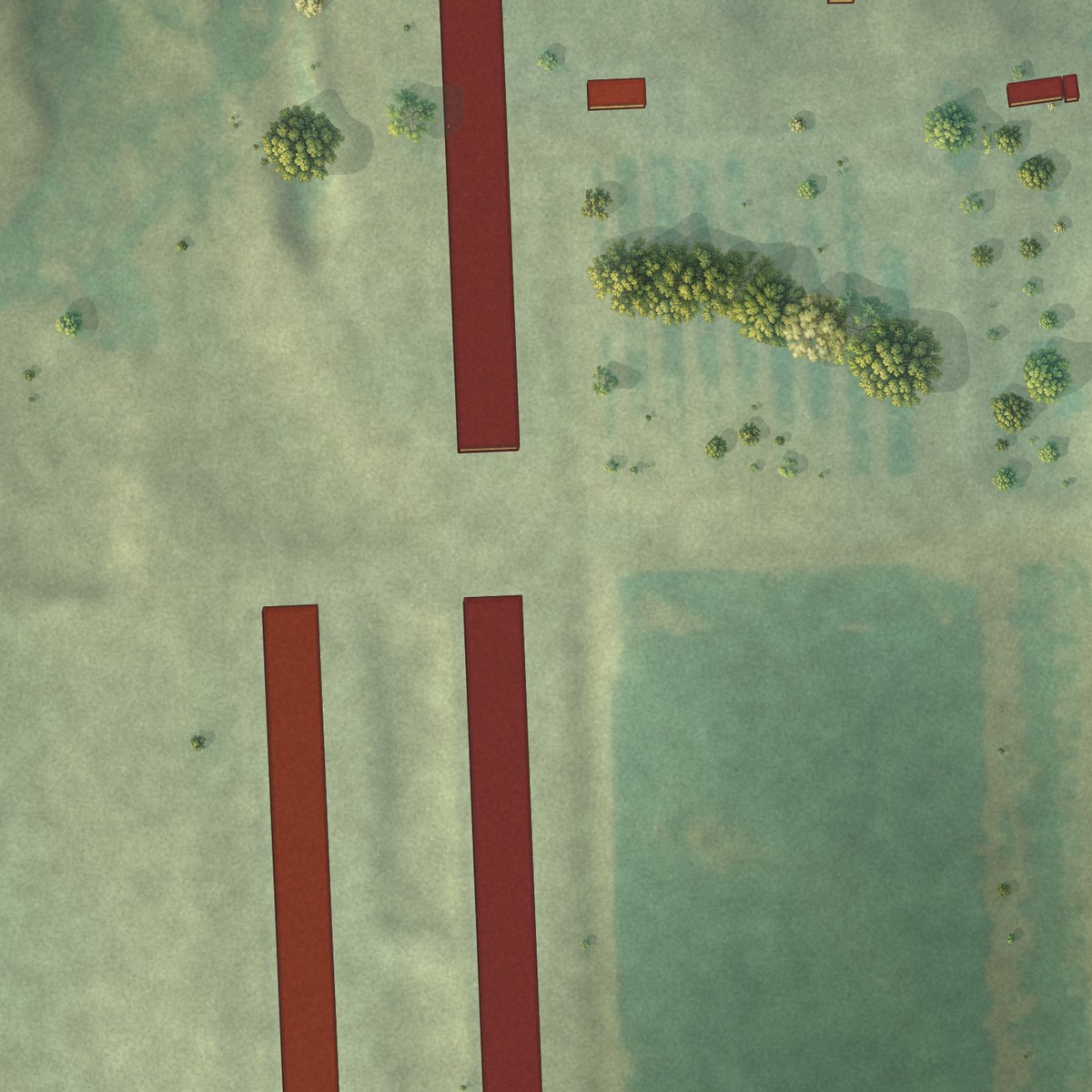 Second close-up of the map of Pleasant Valley Colony, South Dakota print showing more streets and buildings