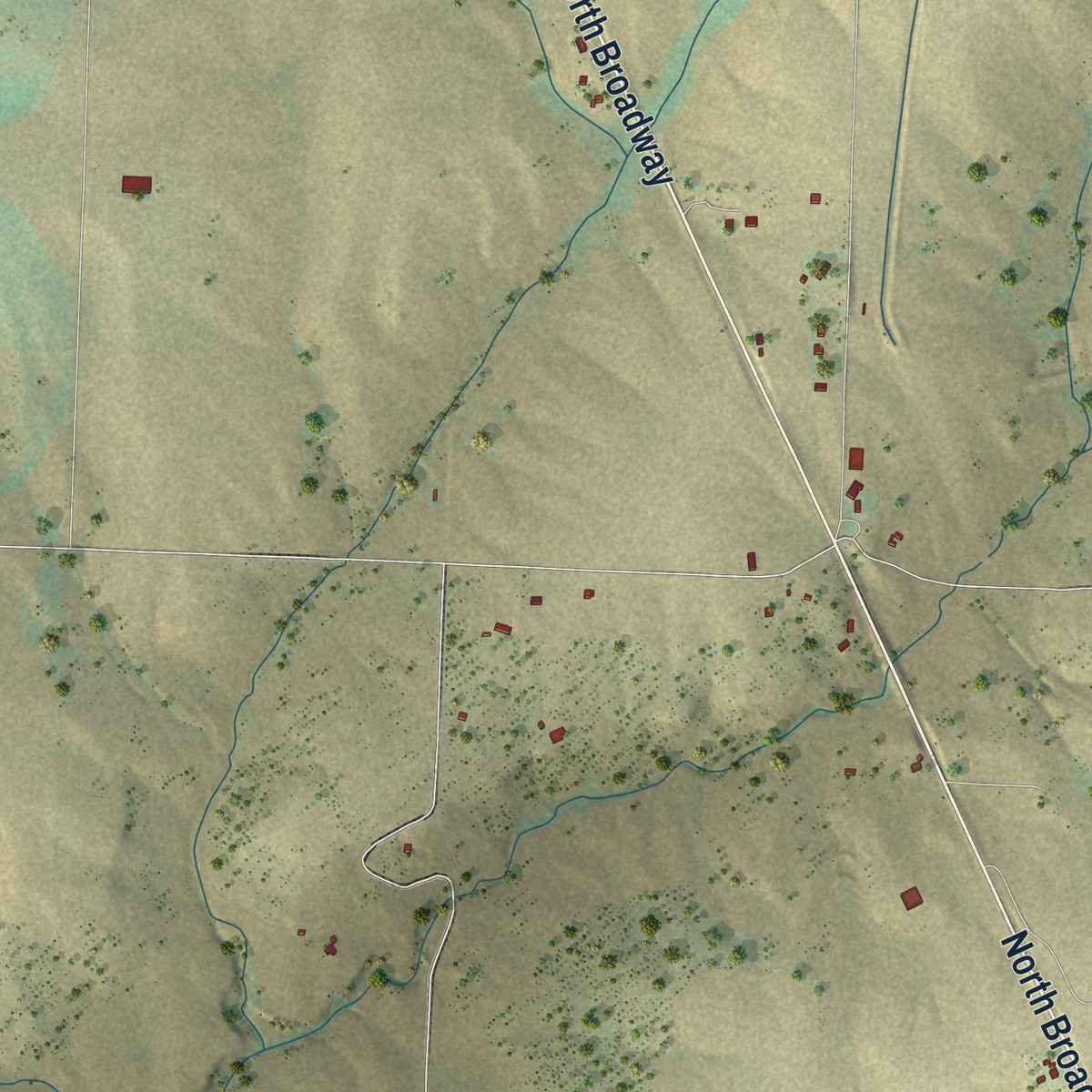 Second close-up of the map of Pleasant View, Colorado print showing more streets and buildings