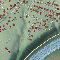 Second close-up of the map of Pleasant View, Pennsylvania print showing more streets and buildings