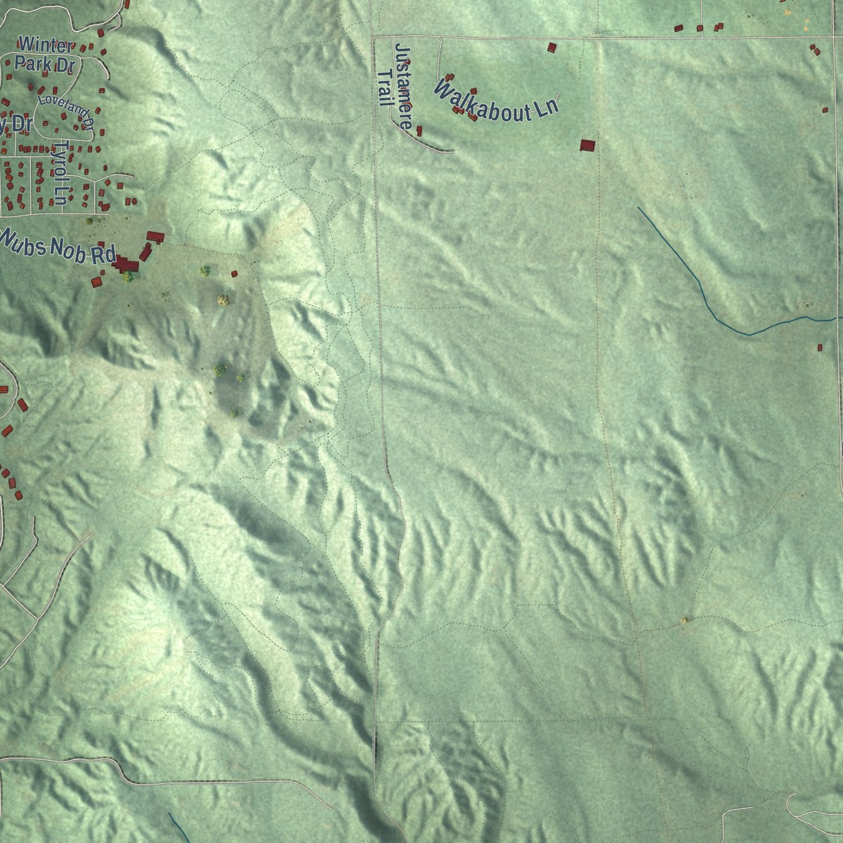 Second close-up of the map of Pleasantview, Michigan print showing more streets and buildings
