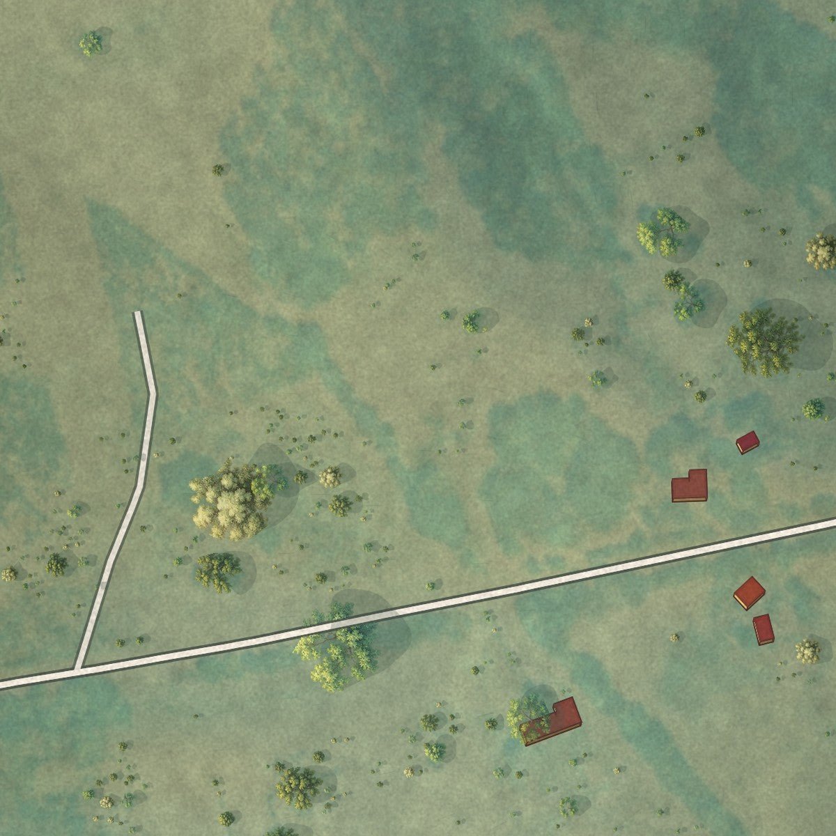 Second close-up of the map of Plum Branch, South Carolina print showing more streets and buildings
