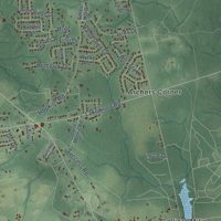 Second close-up of the map of Plumsted, New Jersey print showing more streets and buildings