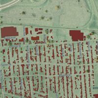 Second close-up of the map of Plymouth, Michigan print showing more streets and buildings