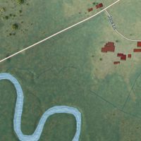 Second close-up of the map of Pocahontas, Tennessee print showing more streets and buildings