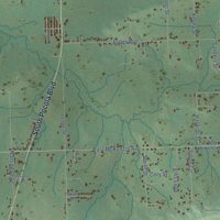 Second close-up of the map of Pocola, Oklahoma print showing more streets and buildings