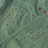 Second close-up of the map of Pocono Mountain Lake Estates, Pennsylvania print showing more streets and buildings