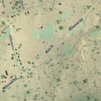 Second close-up of the map of Pocono Springs, Pennsylvania print showing more streets and buildings