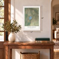 Pocono Springs, Pennsylvania map, 12 x 18 inch print in a white frame in an entryway
