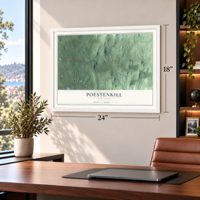Poestenkill, New York map, 18 x 24 inch print in a white frame in a home office