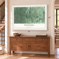 Poestenkill, New York map, 24 x 36 inch print in a white frame above a dresser by a staircase