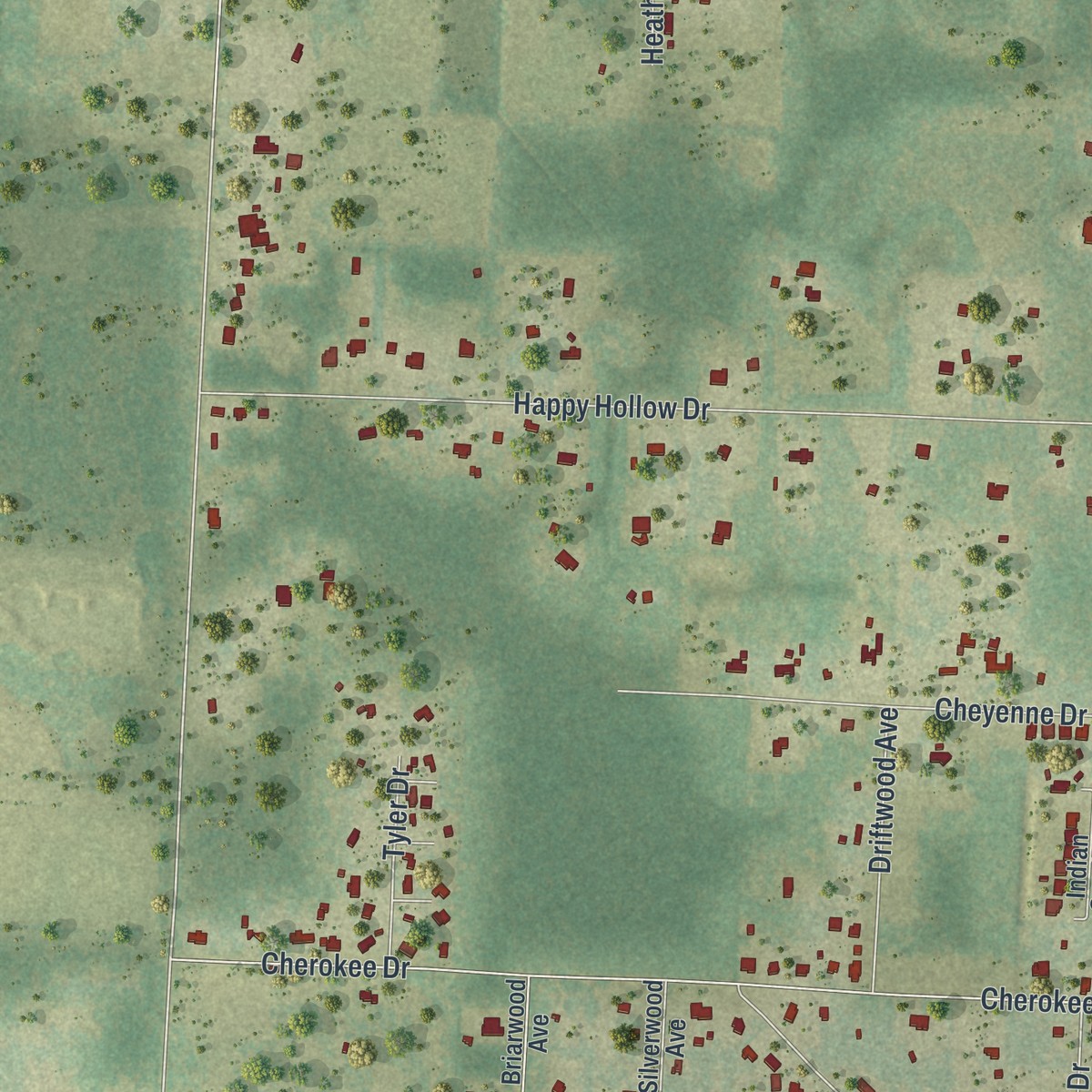 Second close-up of the map of Point Baker, Florida print showing more streets and buildings