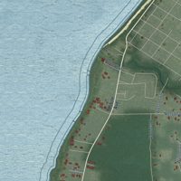 Second close-up of the map of Point Clear, Alabama print showing more streets and buildings