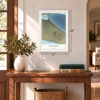 Point Hope, Alaska map, 12 x 18 inch print in a white frame in an entryway