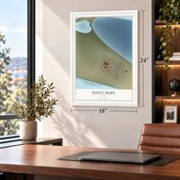 Point Hope, Alaska map, 18 x 24 inch print in a white frame in a home office