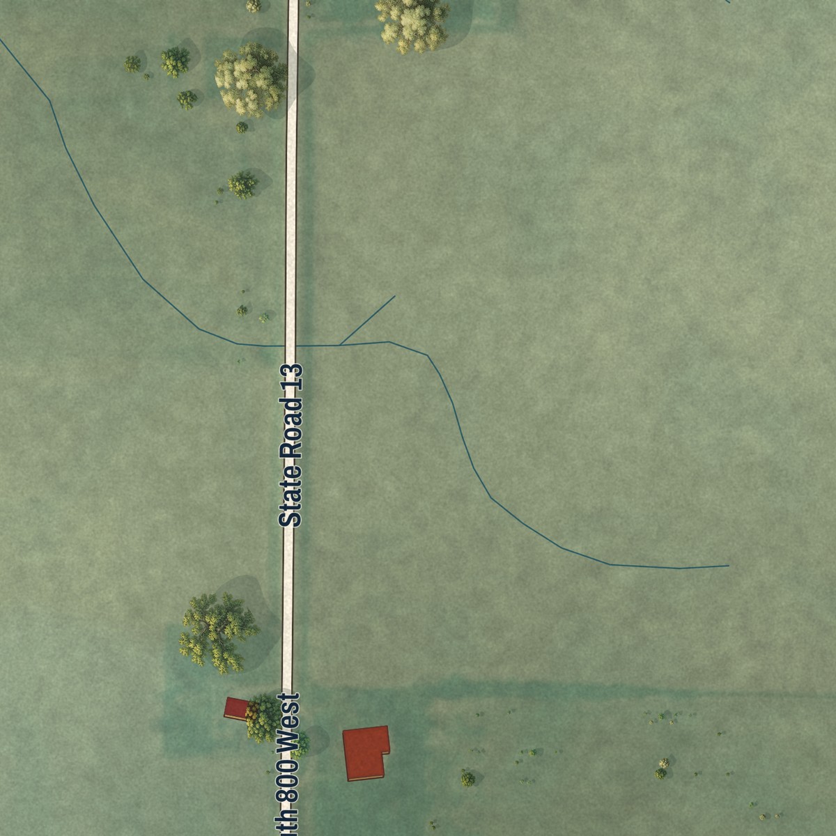 Second close-up of the map of Point Isabel, Indiana print showing more streets and buildings