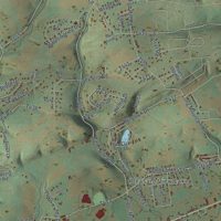 Second close-up of the map of Polk, Monroe County, Pennsylvania print showing more streets and buildings