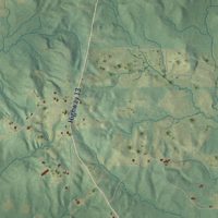 Second close-up of the map of Polkville, Mississippi print showing more streets and buildings