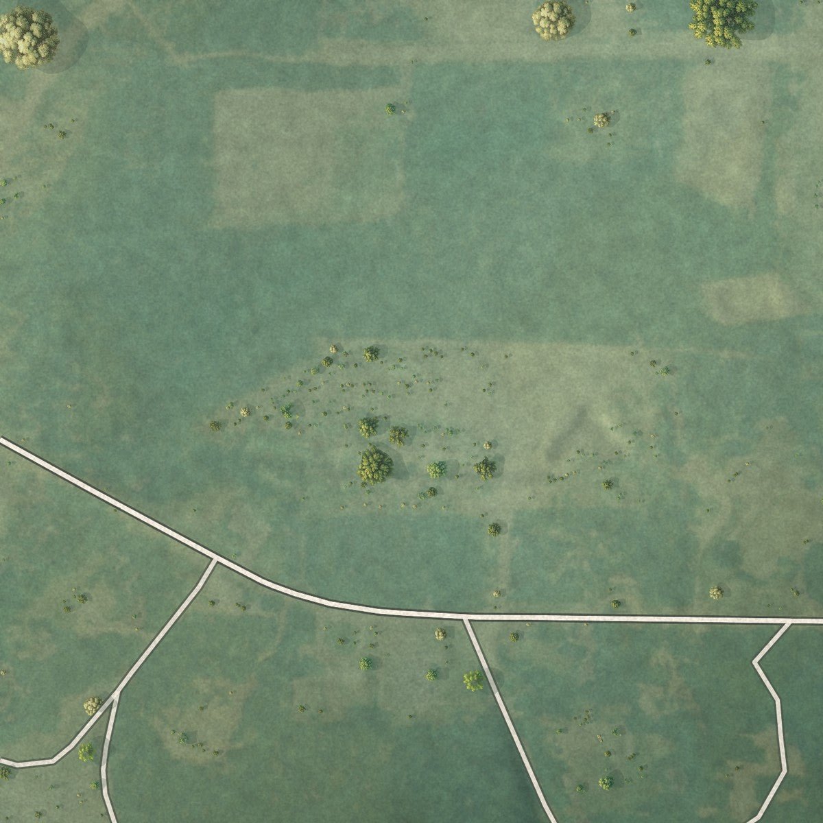 Second close-up of the map of Pollard, Alabama print showing more streets and buildings