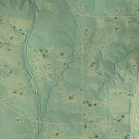 Second close-up of the map of Pollock, Louisiana print showing more streets and buildings