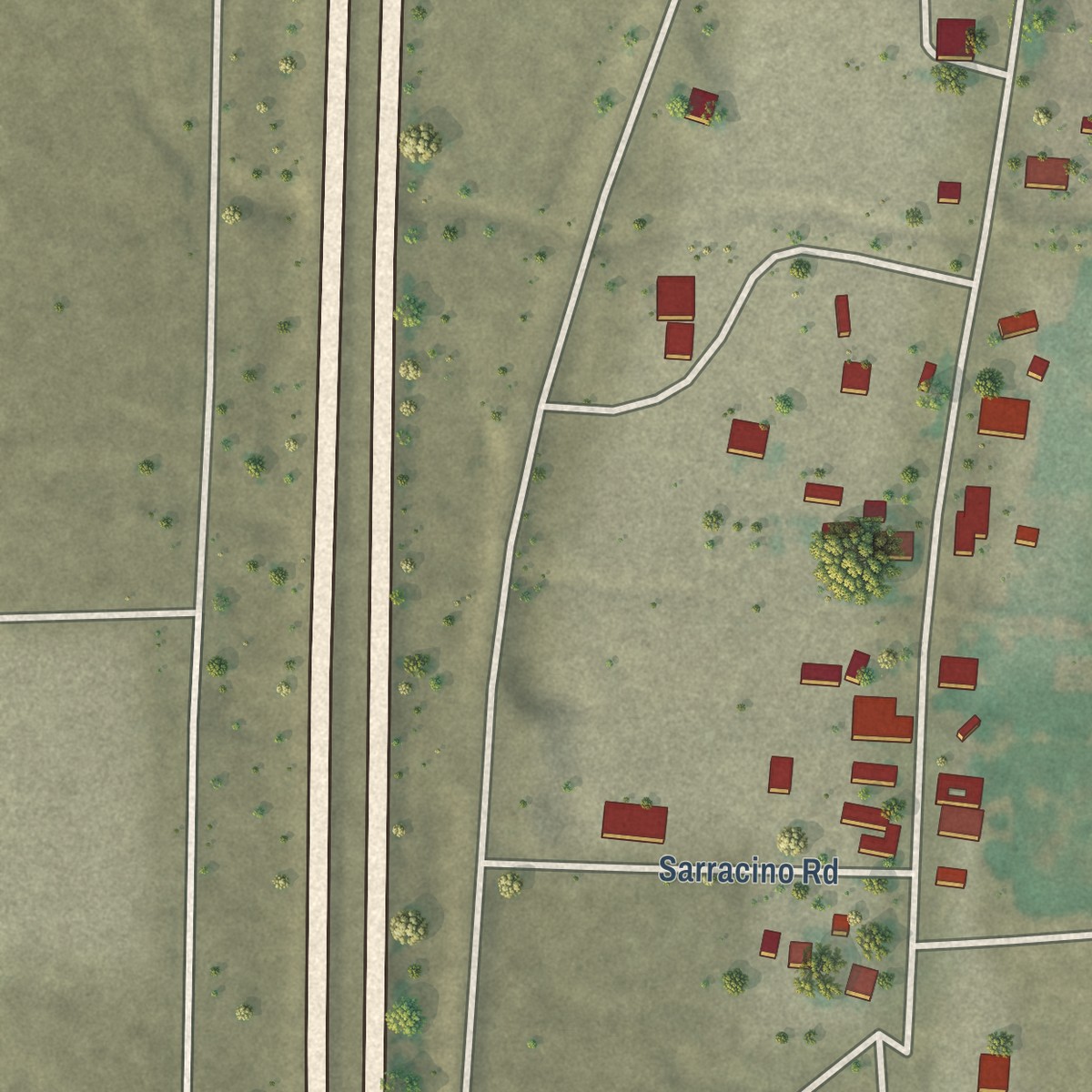 Second close-up of the map of Polvadera, New Mexico print showing more streets and buildings