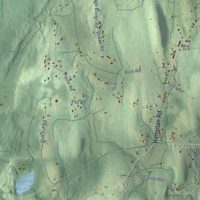 Second close-up of the map of Pomfret, Connecticut print showing more streets and buildings