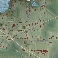 Second close-up of the map of Pomona Park, Florida print showing more streets and buildings