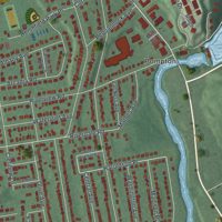 Second close-up of the map of Pompton Lakes, New Jersey print showing more streets and buildings