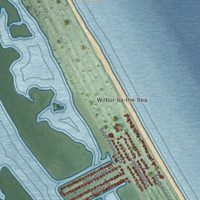 Second close-up of the map of Ponce Inlet, Florida print showing more streets and buildings