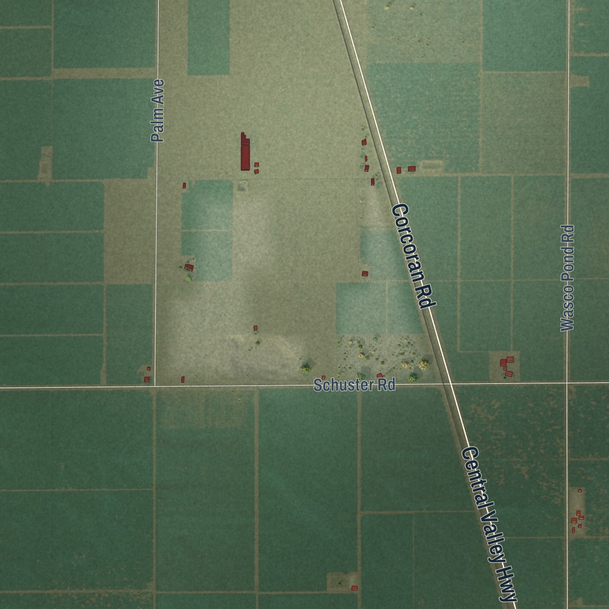 Second close-up of the map of Pond, California print showing more streets and buildings
