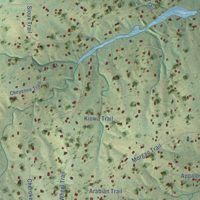 Second close-up of the map of Ponderosa Park, Colorado print showing more streets and buildings