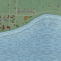 Second close-up of the map of Ponemah, Minnesota print showing more streets and buildings
