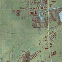Second close-up of the map of Pontoon Beach, Illinois print showing more streets and buildings