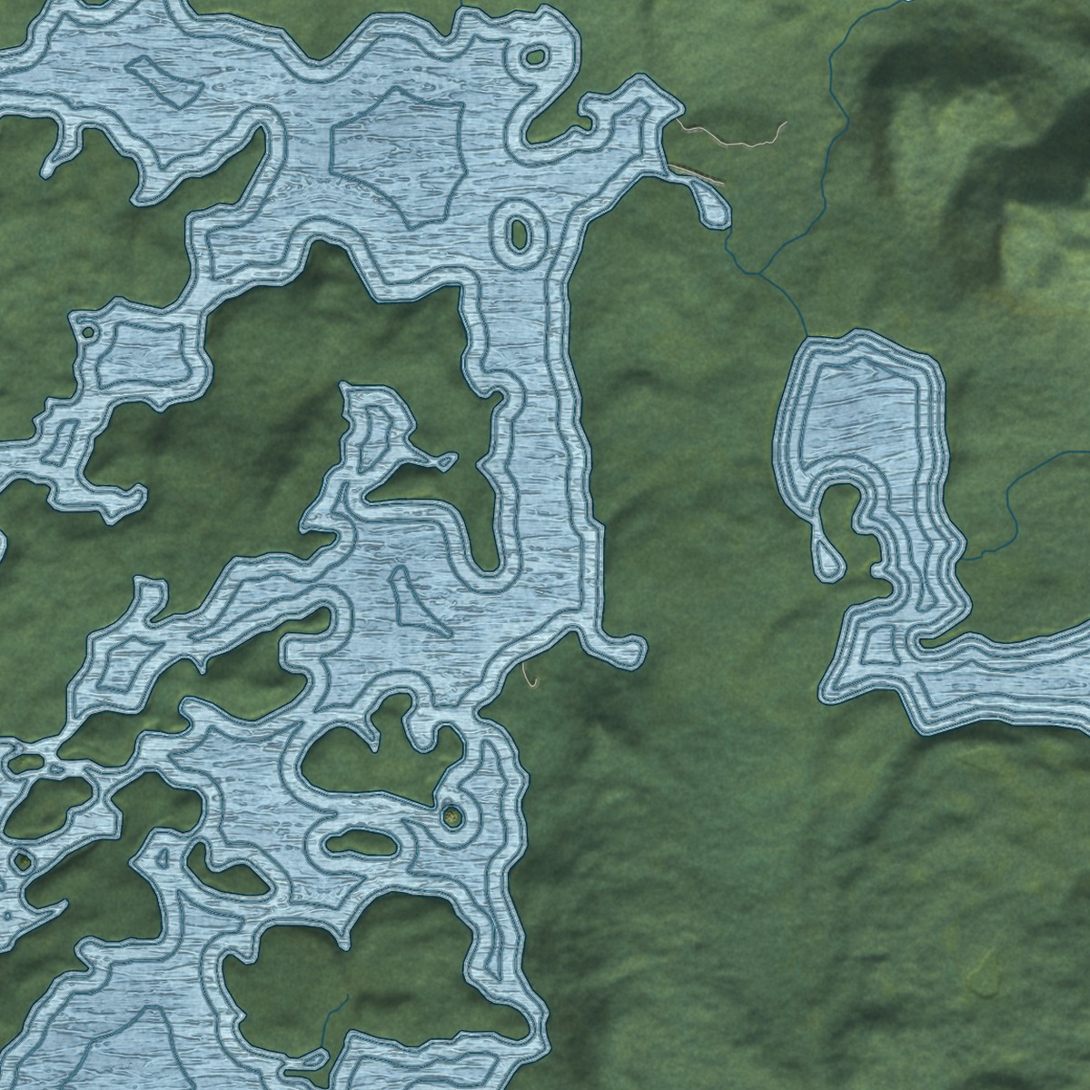 Second close-up of the map of Pope-Vannoy Landing, Alaska print showing more streets and buildings