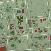 Second close-up of the map of Poplar, Montana print showing more streets and buildings