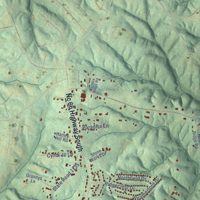 Second close-up of the map of Poplar Springs, North Carolina print showing more streets and buildings