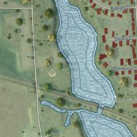 Second close-up of the map of Poquonock Bridge, Connecticut print showing more streets and buildings